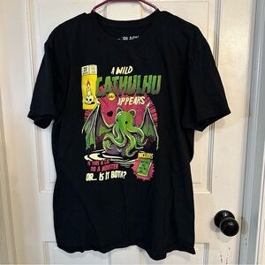 A Wild CATHULHU Appears comic Graphic Shirt Code Authority Monster Necro Meow XL